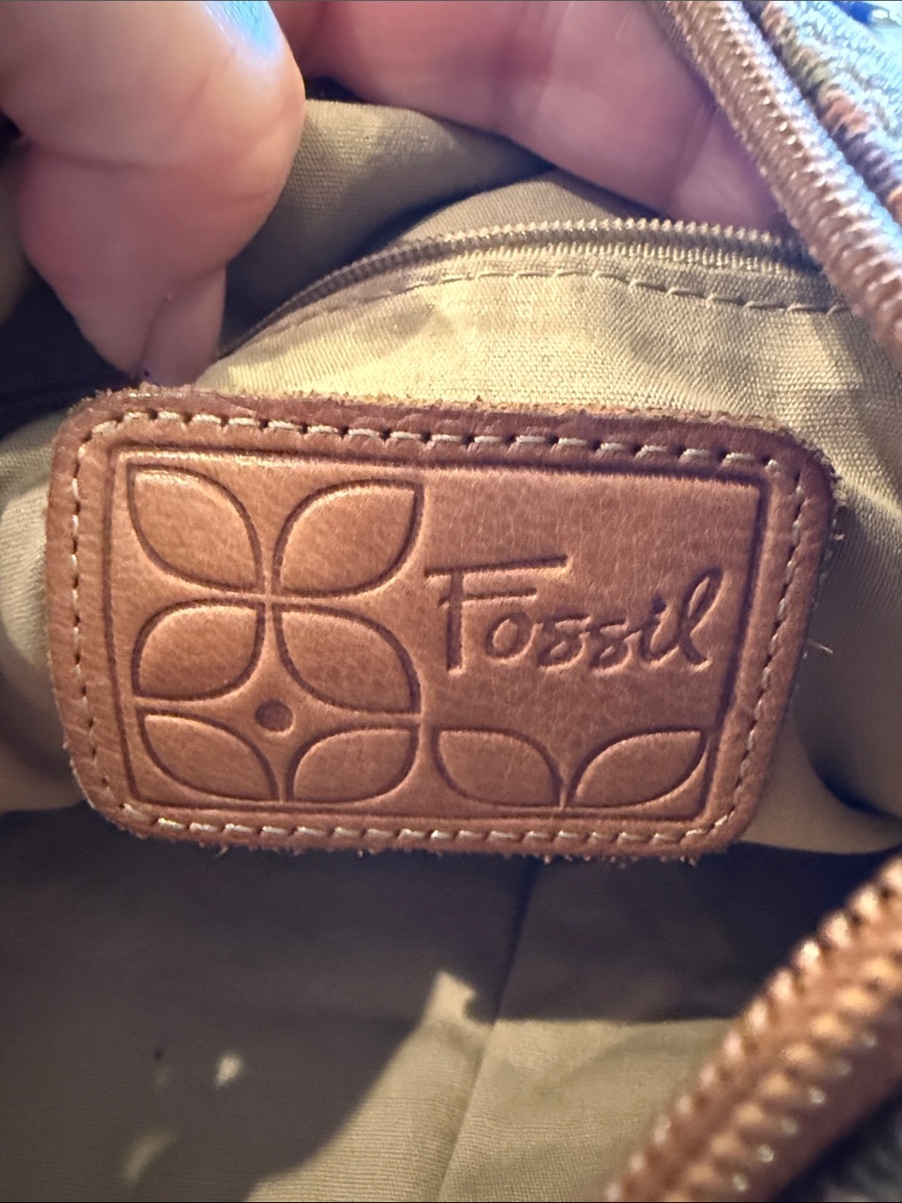 Fossil patchwork Boho Multi-Color Crossbody Shoulder Bag - Picture 6 of 11